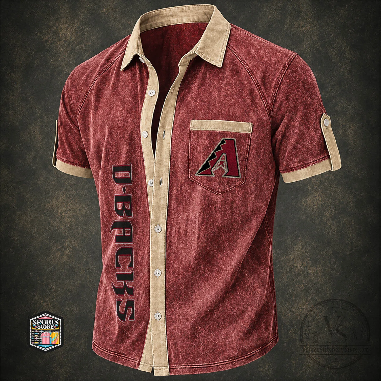 Arizona Diamondbacks Baseball Team Logo Red Hawaiian Shirt