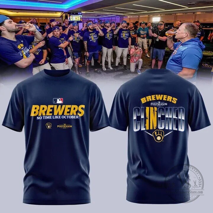 Milwaukee Brewers Clinched Postseason 2026 No Time Like October T-Shirt